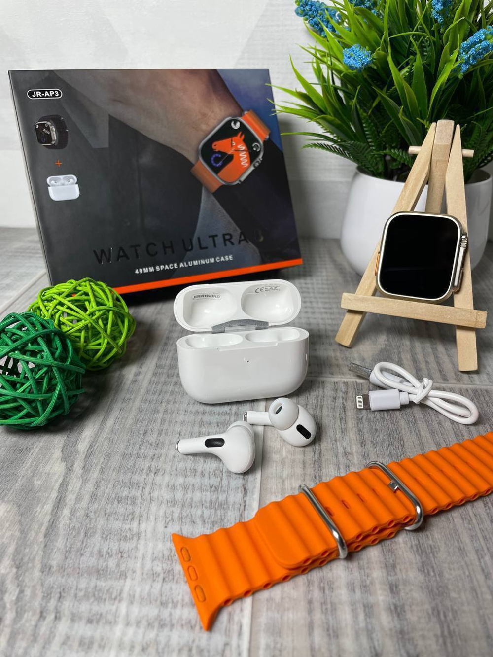 Смарт часы Watch Ultra 8 с наушниками Air Pods 3