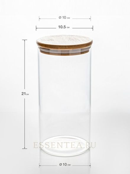 Банка стеклянная с бамбуковой крышкой 1400 мл