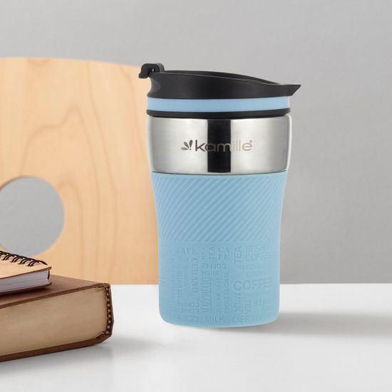 Термокружка 260 мл. из нержавеющей стали Kamille KM 2154 с TPR накладкой