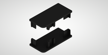 Комплект закрытых заглушек для L профиля (2 шт.) №2 (черный)