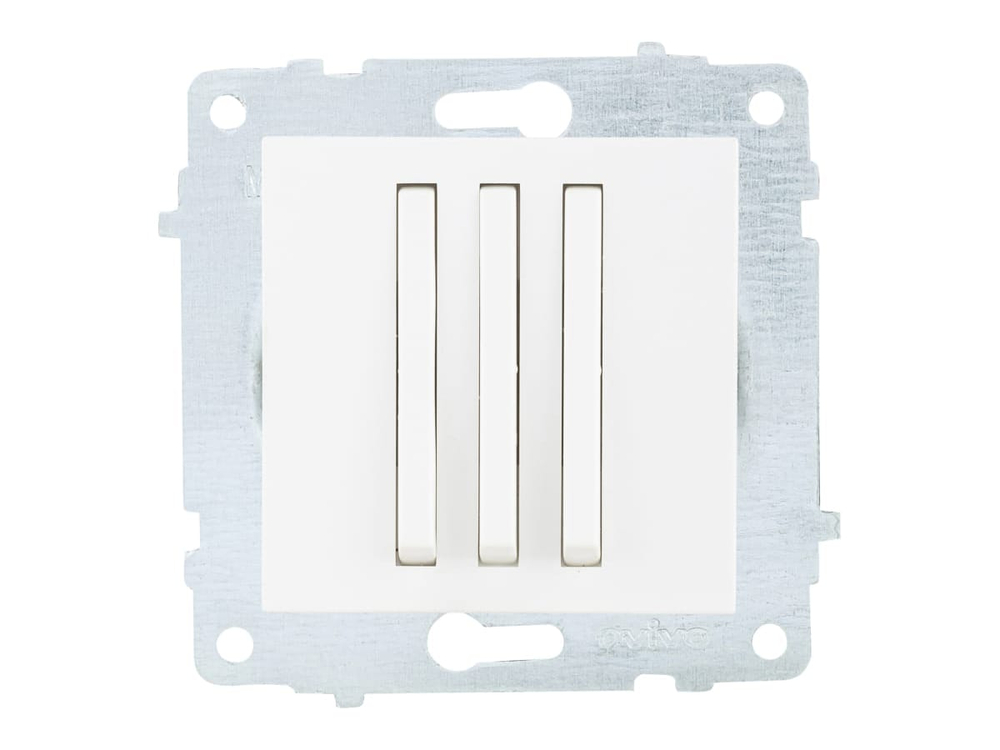 Выключатель 3-кл OVIVO 10А белый узкая клавиша 610-000201-254