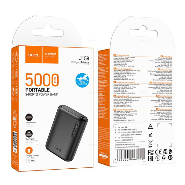 Портативный аккумулятор Hoco J158 5000mAh (black)