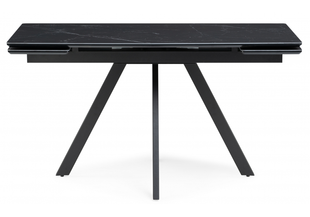 Керамический стол Woodville Вилли 140(200)х80х75 черный мрамор shakespeare black, черный, ножки черные