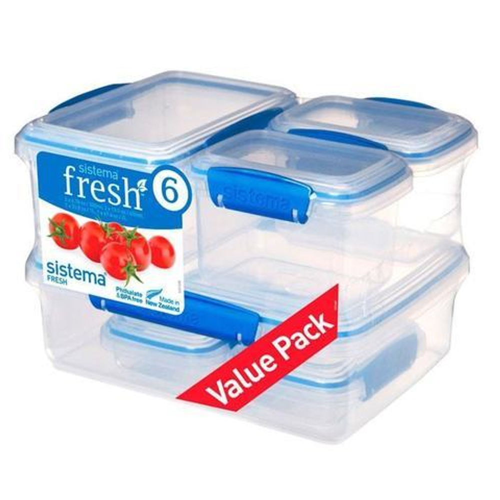 Набор контейнеров 6шт Sistema Fresh синий