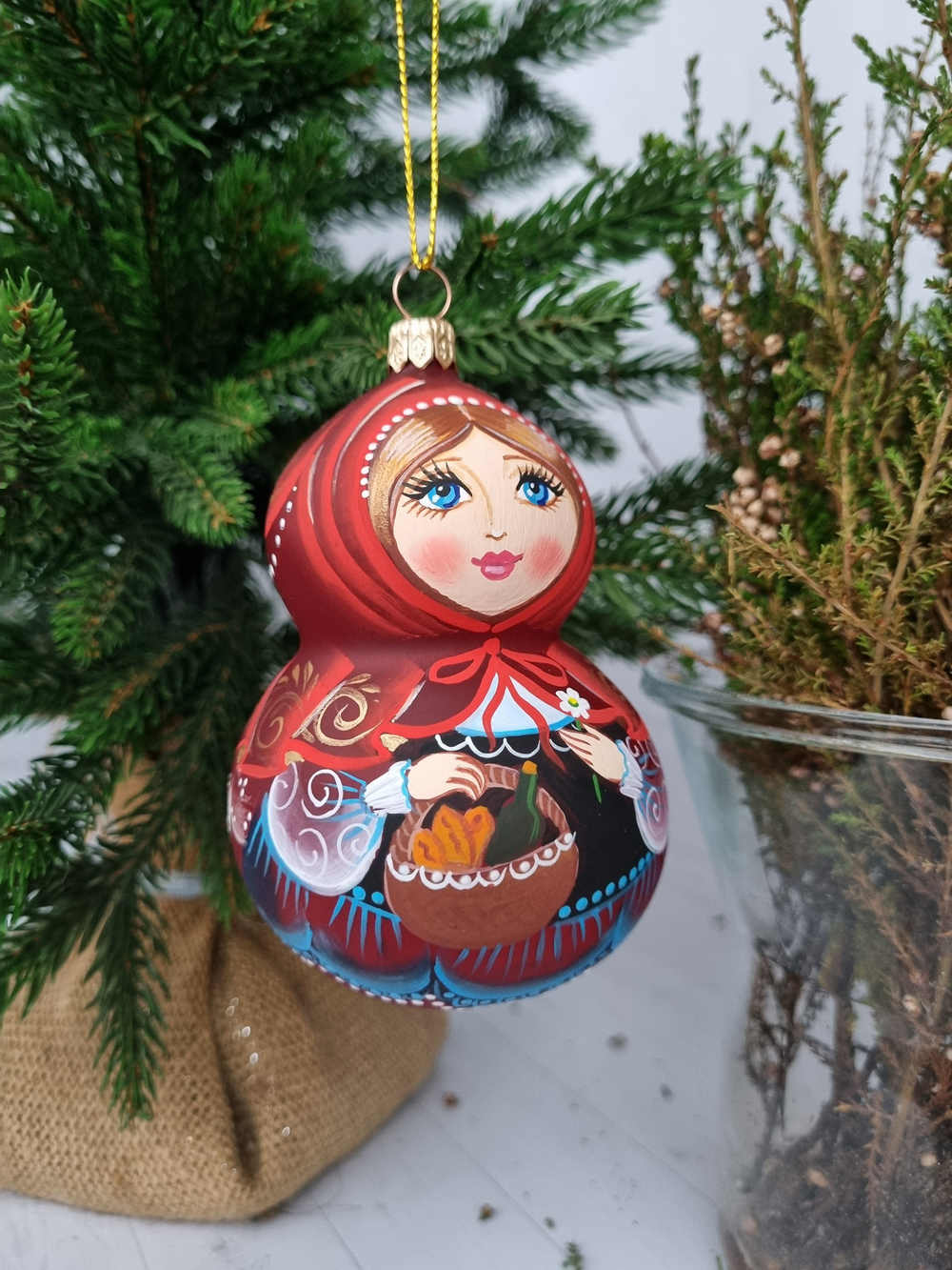 Матрешка стеклянная "Красная Шапочка"