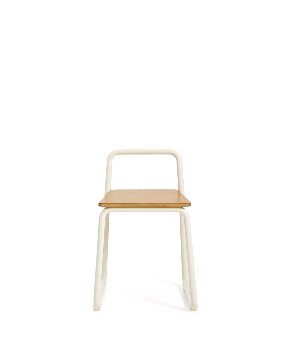 Tinn Стул из ясеневого шпона с бежевой металлической конструкцией