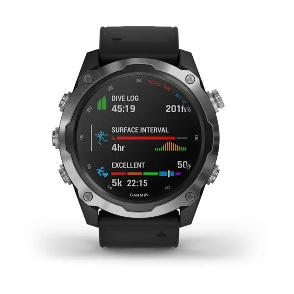 Умные часы Garmin Descent MK2 стальные с черным ремешком