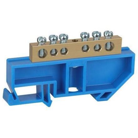 Шина PE "земля" на DIN-изол. ШНИ-8х12-6-Д NO-222-50 син. ЭРА Б0033378