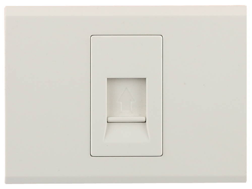 Розетка СВЕТОЗАР ″ЭФФЕКТ″ телефонная, одинарная, без вставки и рамки, цвет бежевый