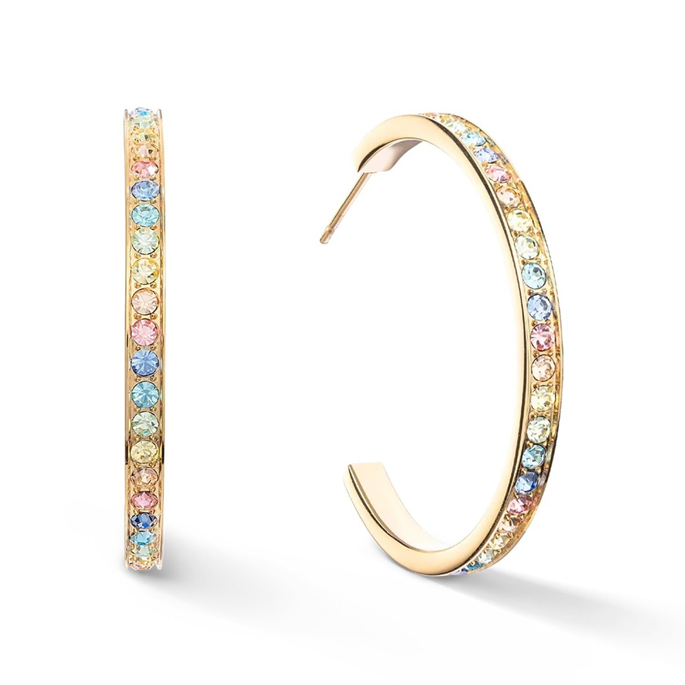 Серьги-пусеты Coeur de Lion Multicolor Pastel Gold 0128/21-1590