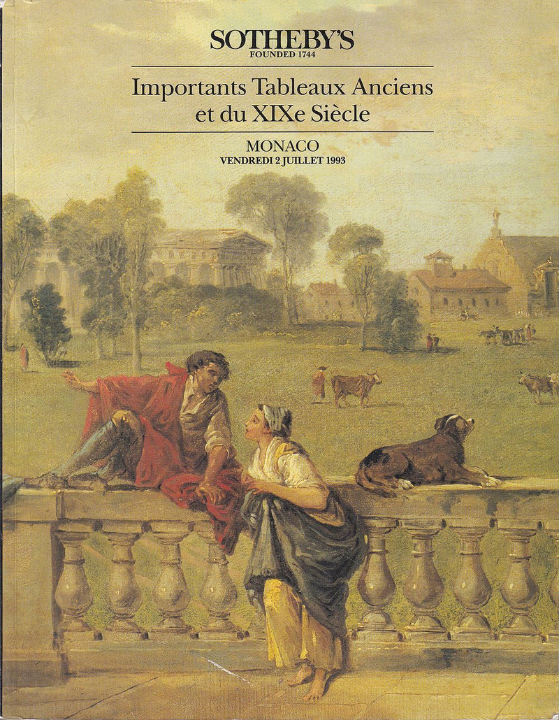 Каталог аукциона Sotheby's, Монако, Шедевры живописи XIX века от 2 июля 1993 года