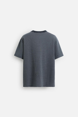 ZARA ЖАККАРДОВАЯ ТОЛСТОВКА В ПОЛОСКУ, ИНДИГО