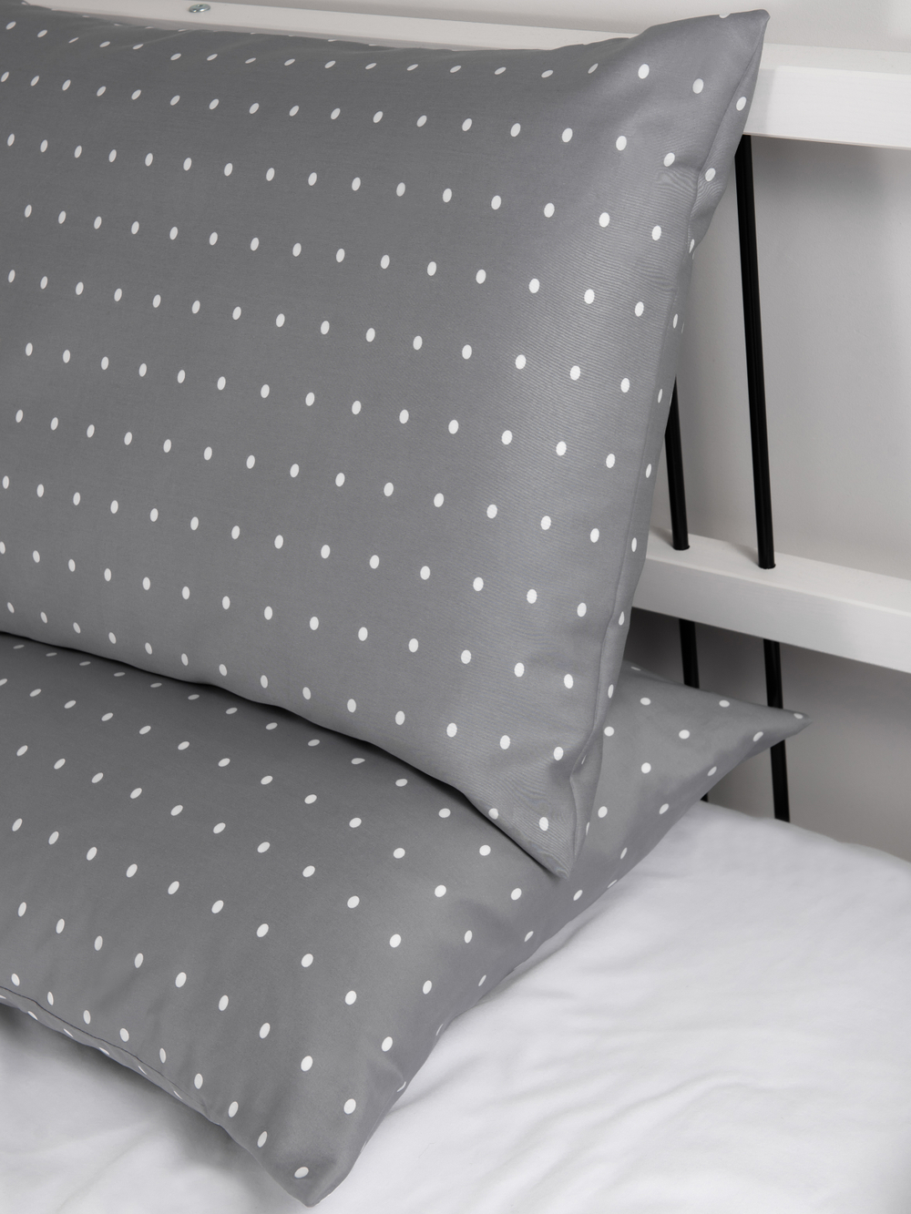 UTOPIA 2 Наволочки, сатин серый в точку