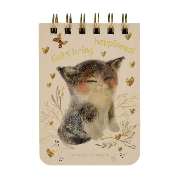 Bloknot \ Блокнот \ Notebook Блокнот на гребне «Cute Journal» A7, BV, 100 л. "Просто любовь. Милый котенок" линейка