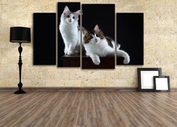 Модульная картина "Две кошки"