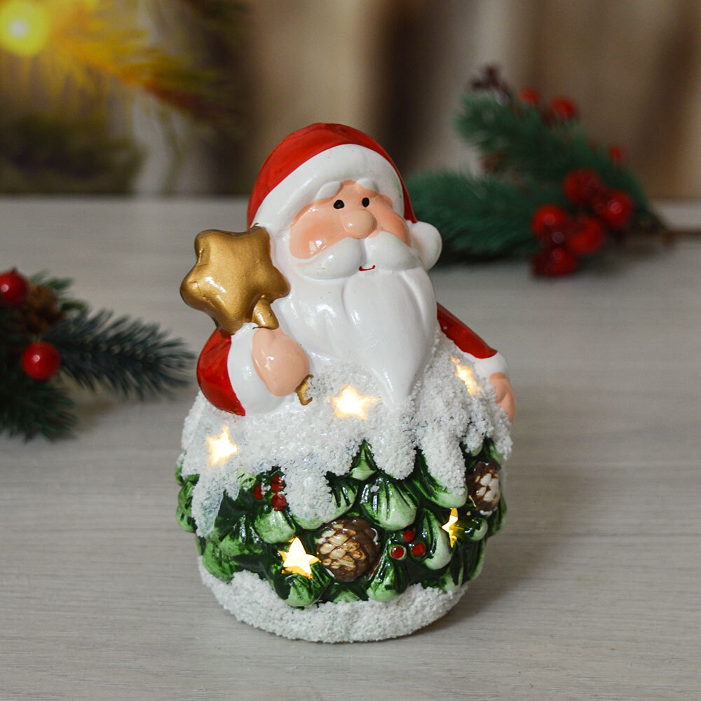 Сувенир новогодний с подсветкой "Снеговик" 8*8*12см, батарейки в комплекте