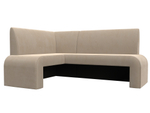 Диван кухонный угловой Кармен левый угол, Бежевый, Велюр, 126131L