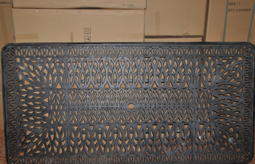 Стол из литого алюминия на 10 персон, бронзовый графит