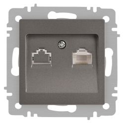 Розетка Intro Accent 6-303-09 информационная RJ45, IP20, СУ, титан