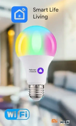 Tuya Лампочка, Цоколь:E27, 9 Вт, Светодиодная