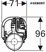 281.010.00.1 Впускной клапан Geberit тип 360, подвод воды снизу, 3/8", ниппель из латуни для унитазов Jacob Delafon, Vitra, Villeroy Boch, Jika , Gsi, Roca