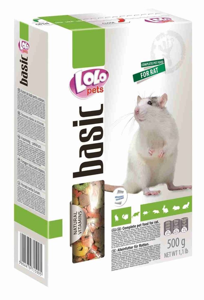 LoLo PETS Корм для декоративных крыс полнорационный 500г