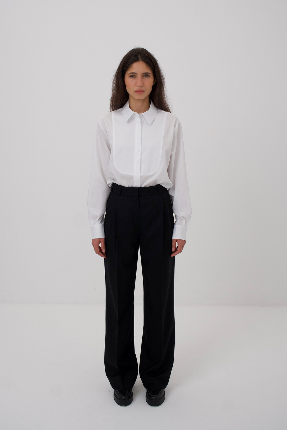 Тестовый образец. Брюки Aster из шерсти 100%. Цвет чёрный. Размер 46. №71. Другая ткань.