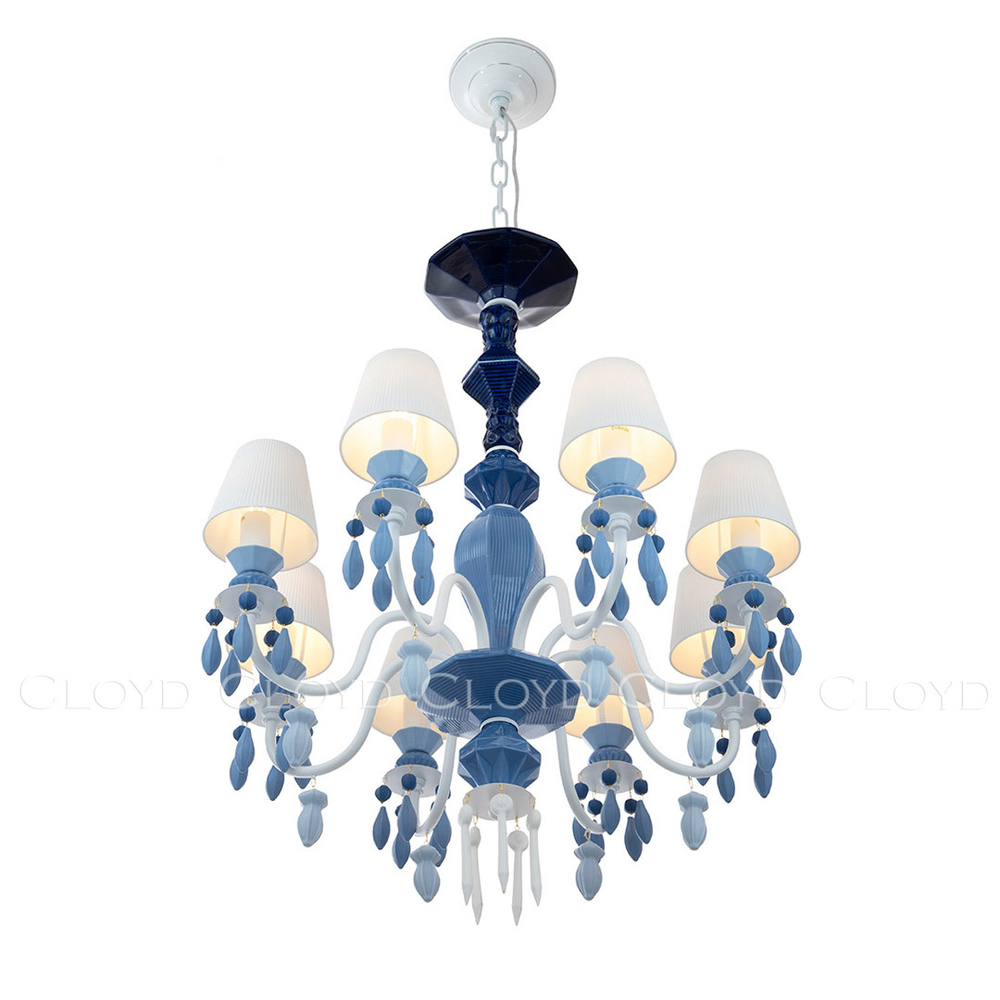 Люстра Cloyd LOTTIE-D C8 / Ø68 см- голубая керамика (арт.11455)