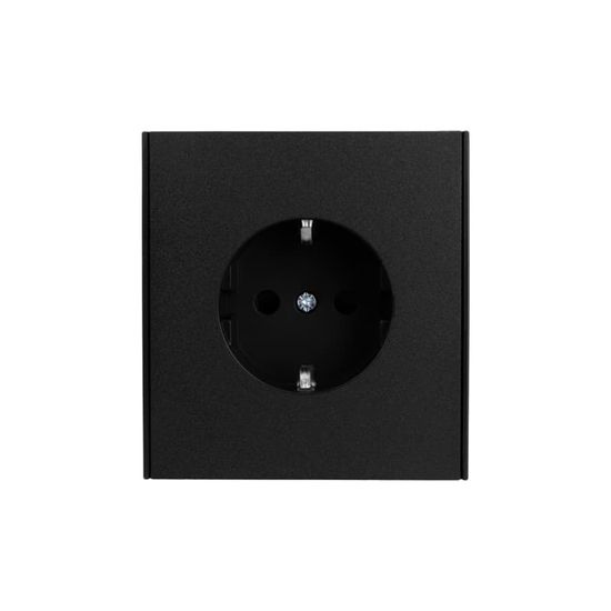 Розетка STRONG 1-ая с/з с/у, со шторками 16А антрацит KRANZ