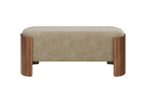 Банкетка Lagom 100 см (светло-бежевый FiberGuard, орех)