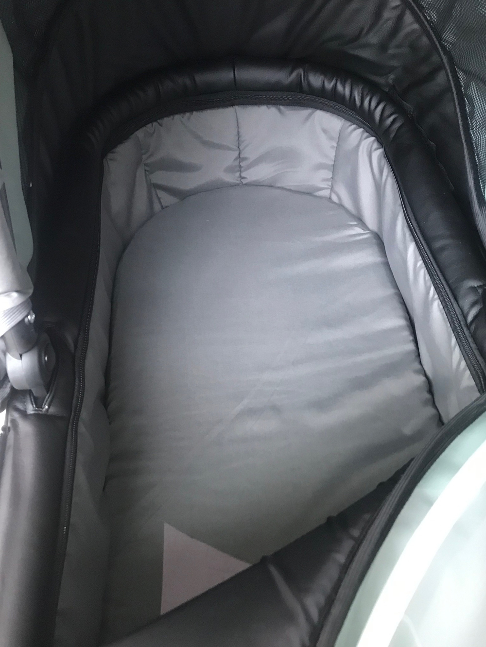 Коляска детская Peppy Zoom 2 в 1 (01) Черная экокожа / Мята экокожа