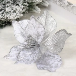 Украшение новогоднее «Пуансеттия - Принцесса» 20 см, Серебро