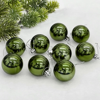 Новогодние шары 5 см (набор 24 шт) «Глянец», изумруд