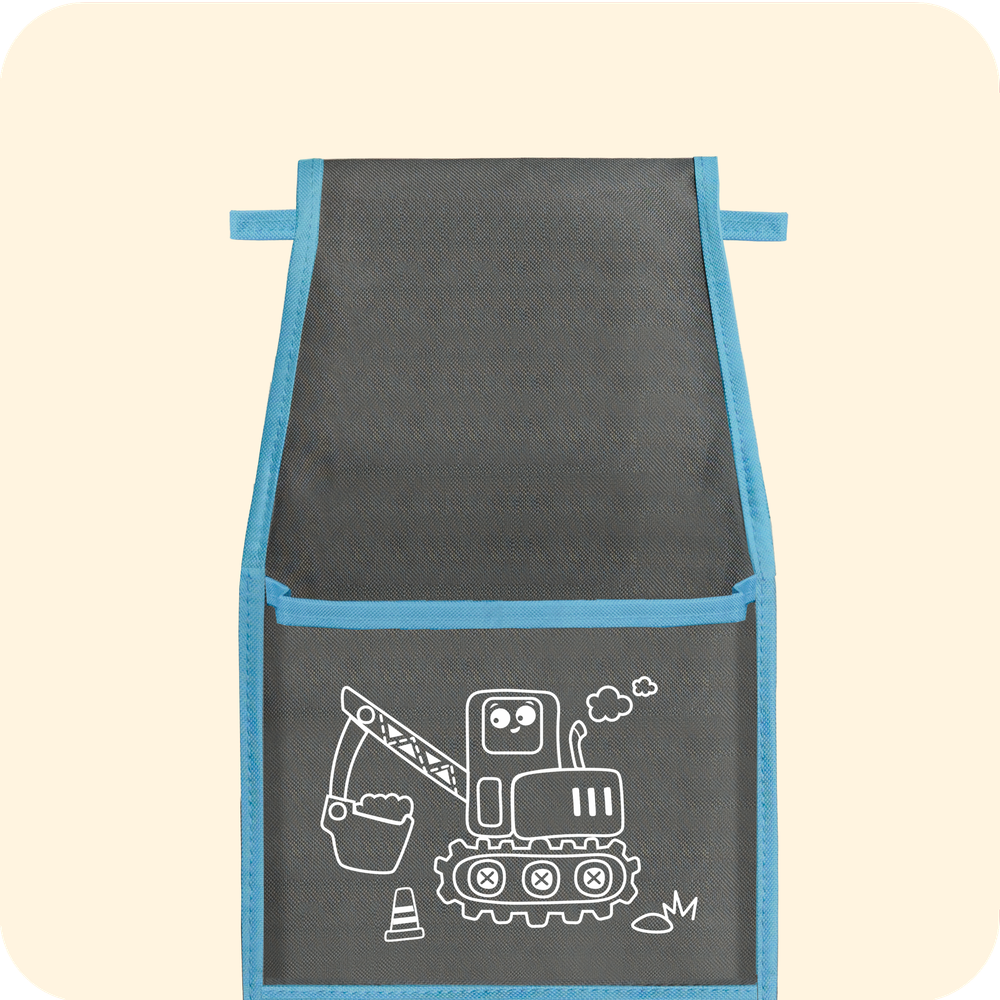 Кармашки для детского сада на резинке. Экскаватор