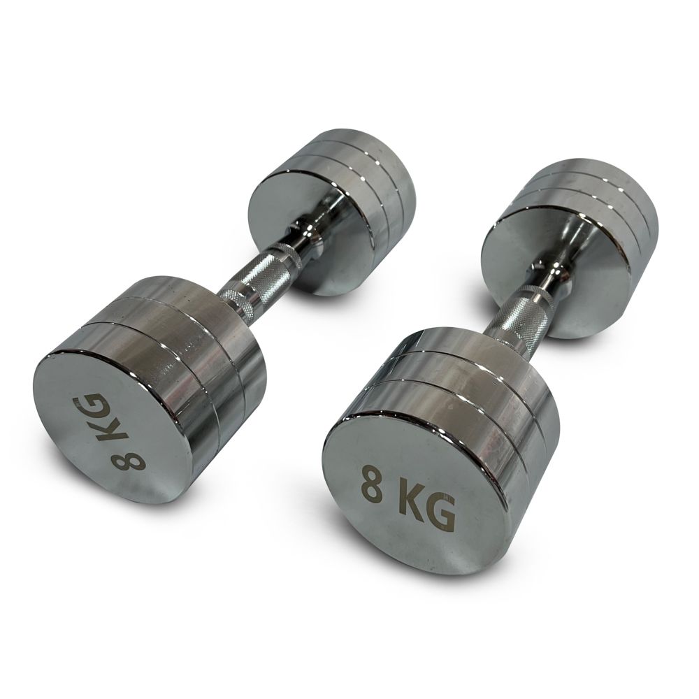 Гантель UNIX Fit PRO круглая хромированная 8 кг, 2 шт.