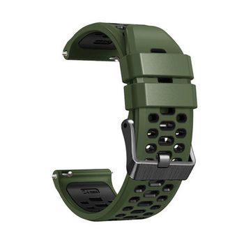 Ремешок двухцветный дышащий 24 мм для Suunto 9 Baro, Suunto 7, Suunto Spartan Sport силиконовый (Зеленый/черный)