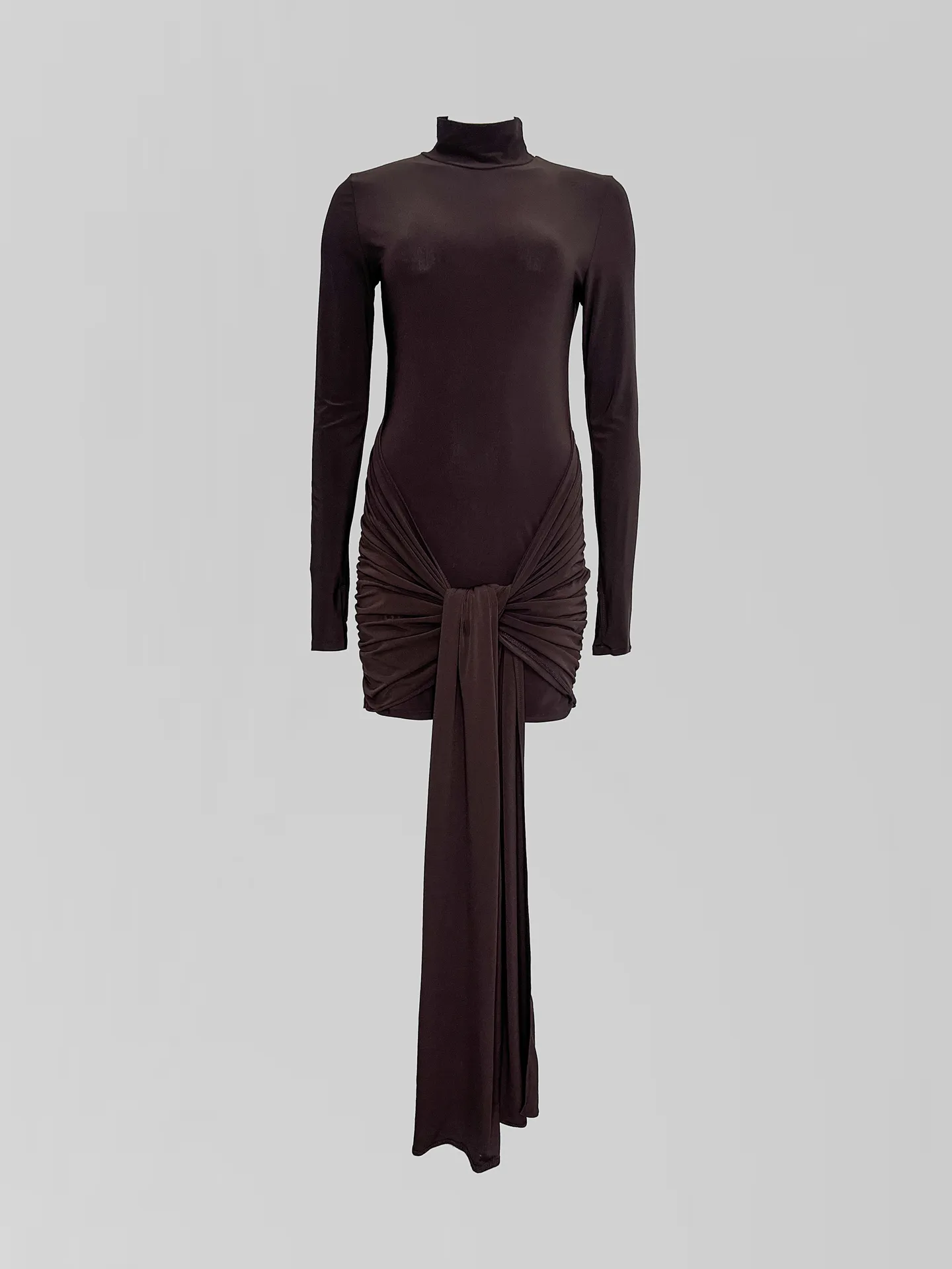 Платье Fashion укороченное однотонное с асимметричными завязками