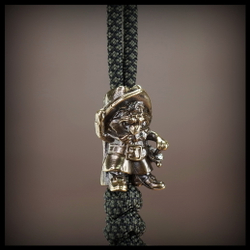 Темлячная бусина "Кот в сапогах" для ножей , латунь