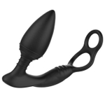 Вибромассажер анальный с кольцами для мошонки и пениса Nexus Stimul8 Plug Edition (6 режимов, 2 мотора) (Цвет: черный)