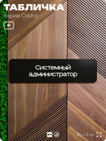 Табличка Системный администратор, на дверь, 30х8 см, черная, серия CADRO, Айдентика Технолоджи