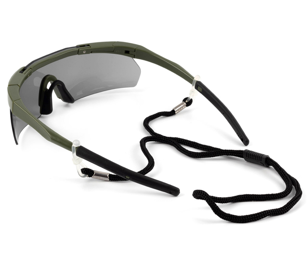 Очки стрелковые ShotTime Lynx, осколочные, зеленые, линза: прозрачная, жёлтая, серая, футляр GST-012-AG-K