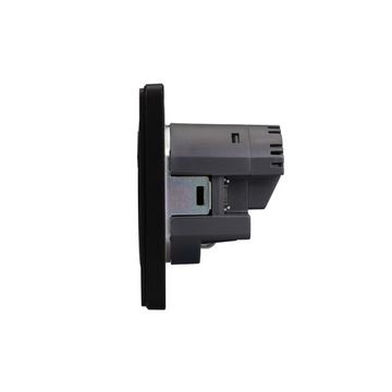 Розетка ROUND 1-ая с/з с/у з/ш 16А с USB A+C быстрой зарядки 5В/3А оникс KRANZ