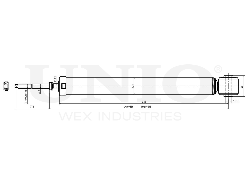 Амортизатор газовый задней подвески UNIO SAB-10774