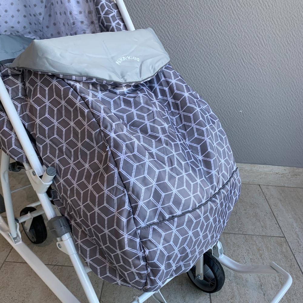 Коляска комбинированная «Наши детки 3-1К» с ромбиками серый (арт. НДТ3-1К/4)