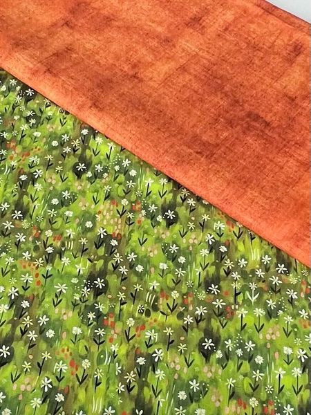 В ПУТИ, ЦВЕТОЧКИ-ЗВЕЗДОЧКИ НА ЗЕЛЕНОМ - 100% хлопок 6