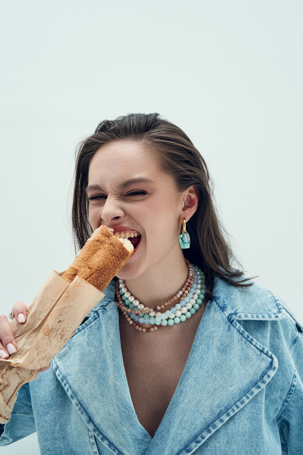 Колье Mint из бусин камня