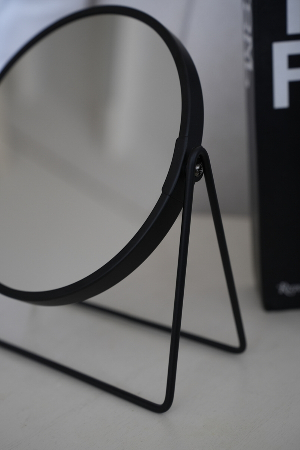 Косметическое зеркало ANVER HOME (увеличивающее), чёрный, 17.5 см