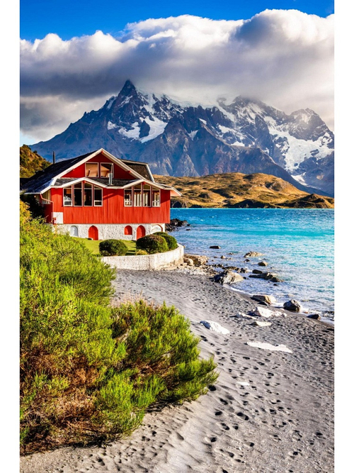 МОЗАИКА алмазная на картоне с част.заполн. 20*30 см Озеро Пеоэ Чили (Арт. НД-0963)