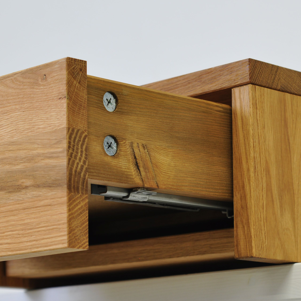 Тумба прикроватная парящая навесная 35х35х16, Дольче Вита, массив дуба с выдвижным ящиком, 1 шт, Dipriz