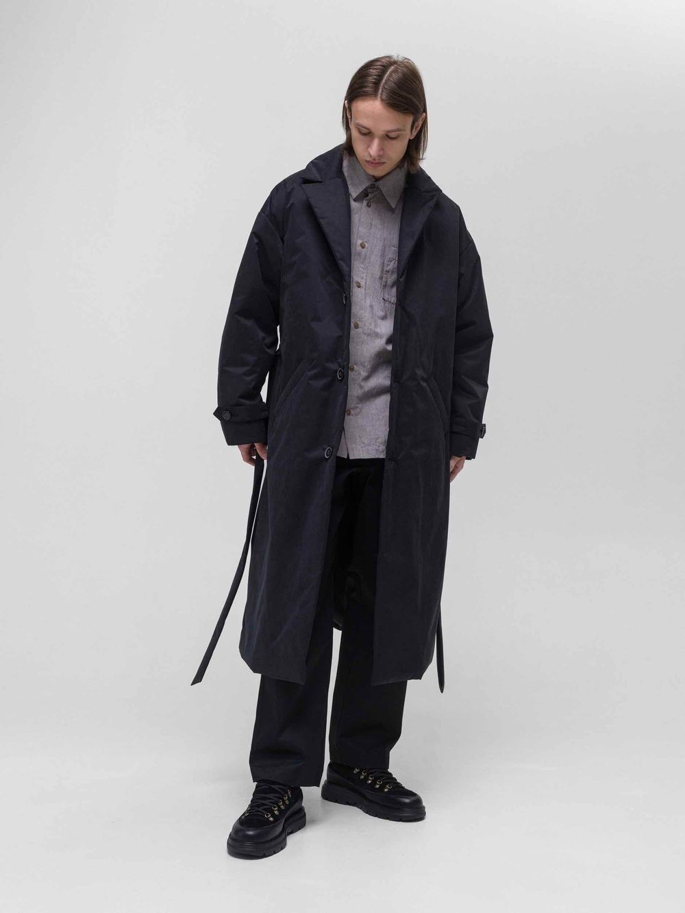 Плащ FOS Утепленный Термофин 200 Мужской Черный